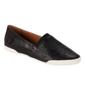 FRYE Melanie Black Leather Slip-On Shoes Size 6.5M